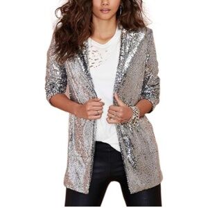 Sequin Rose Gold Party Holiday Cardigan Jacket Size XL